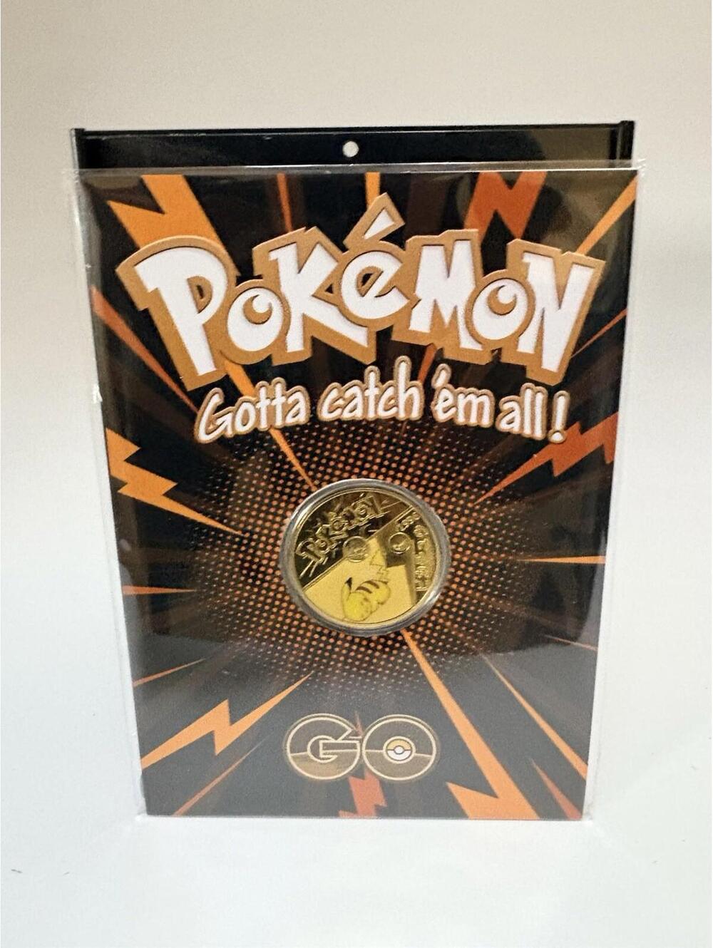 Pokemon GO | NEW 24k-Gold Plated Coin w Display Stand & Case - Sleeping Pikachu